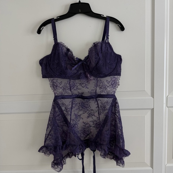 New! Victoria’s Secret Very Sexy Wicked Unlined Rose Lace Apron XXL 41836 - Picture 4 of 10
